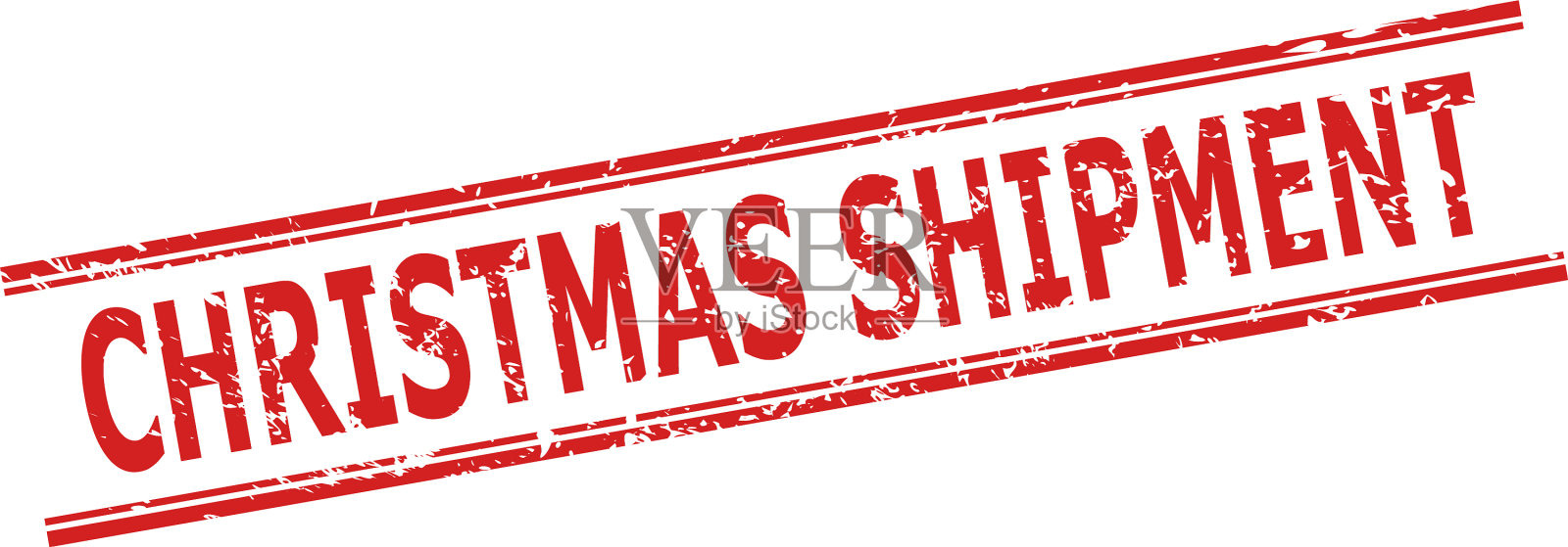 圣诞装运密封与腐蚀风格插画图片素材