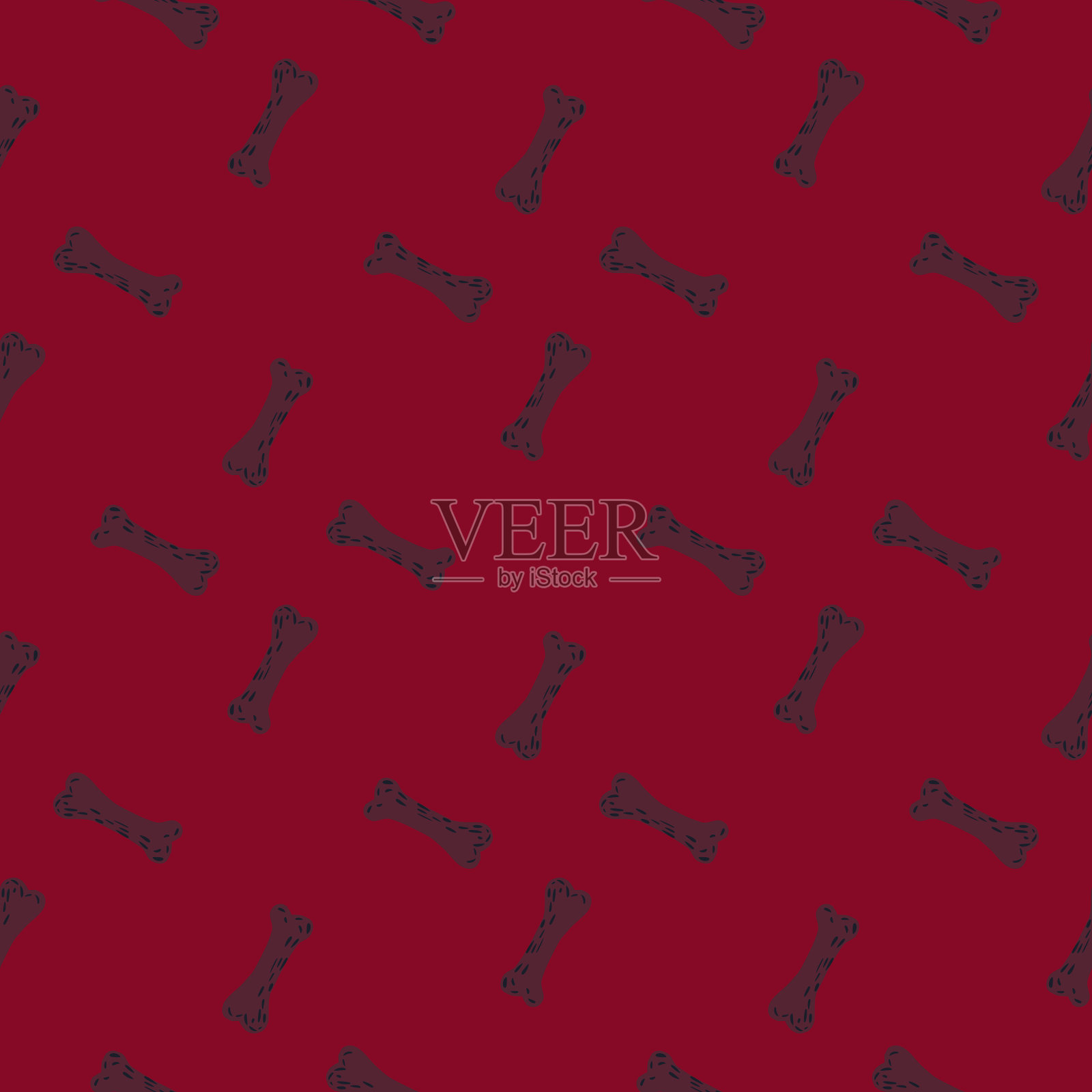 恐怖无缝涂鸦图案与伤疤骨插画图片素材