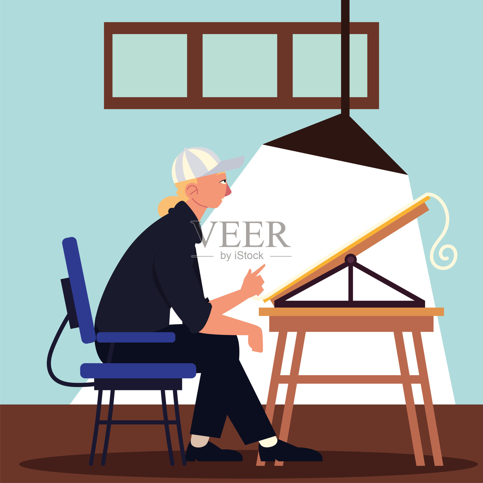 人工作办公室插画图片素材