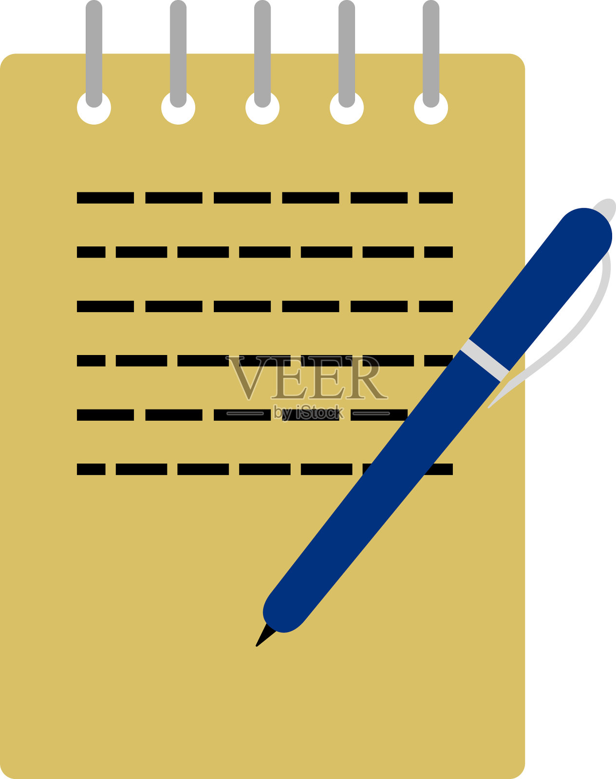 带钢笔图标的笔记本设计元素图片