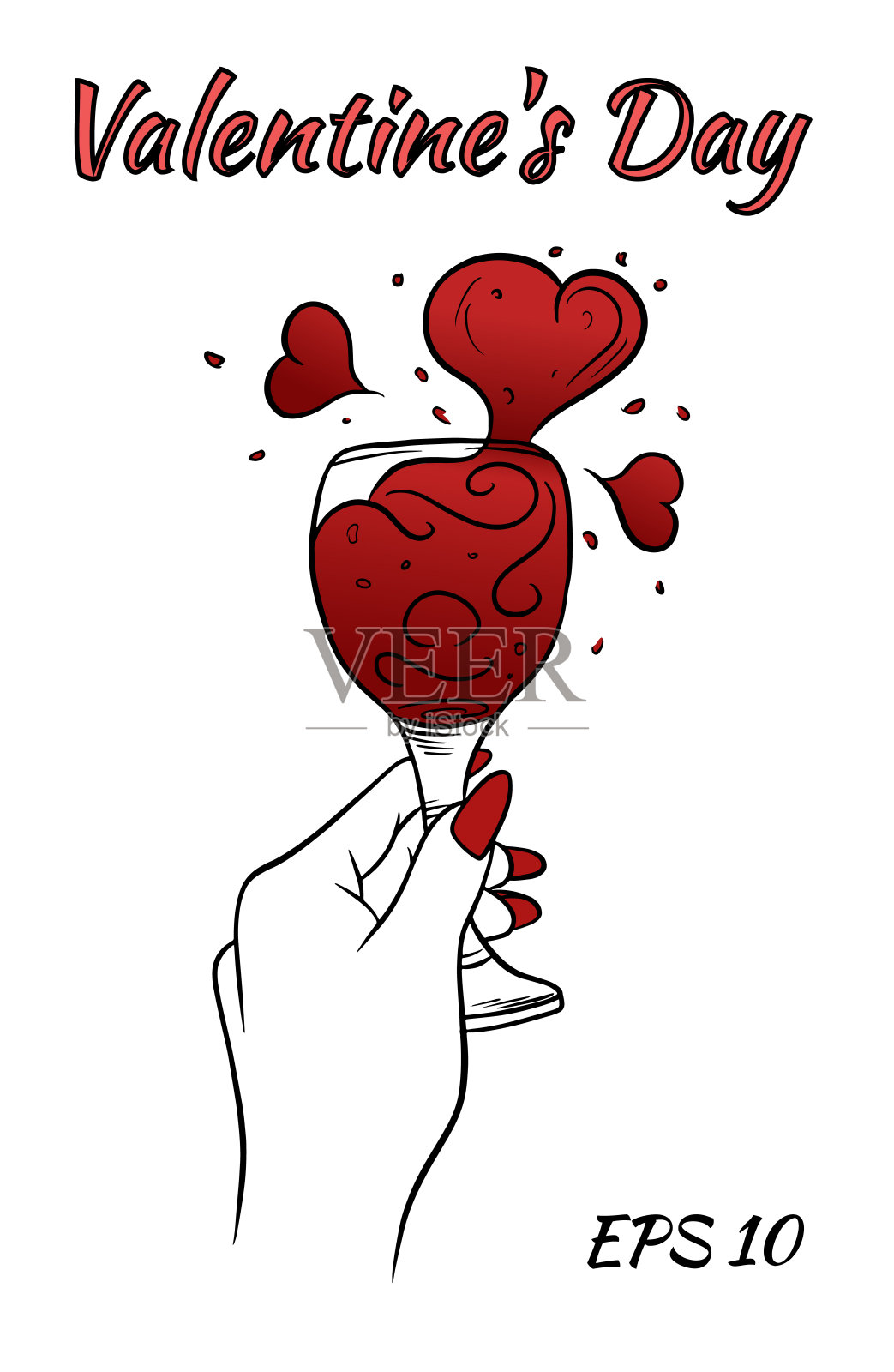 女人手里拿着一杯酒设计元素图片