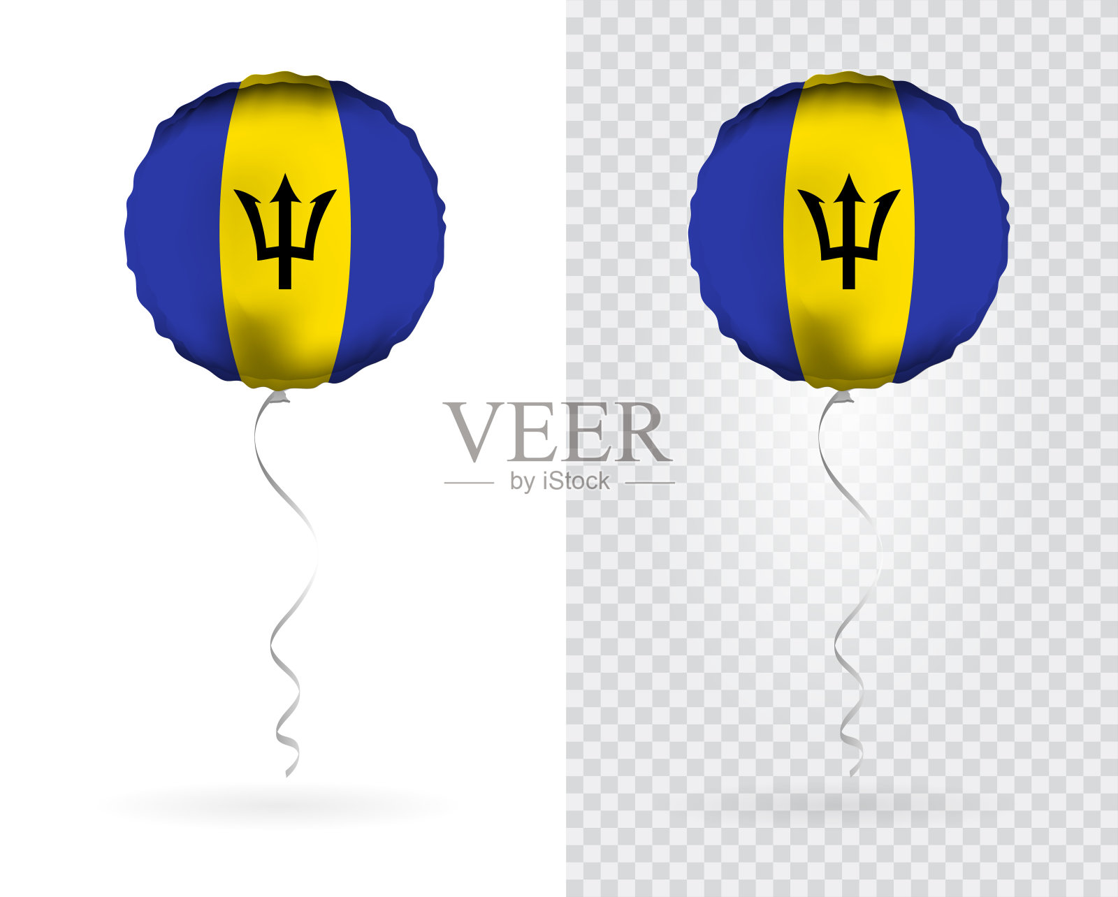 气球在矢量作为巴巴多斯国旗插画图片素材