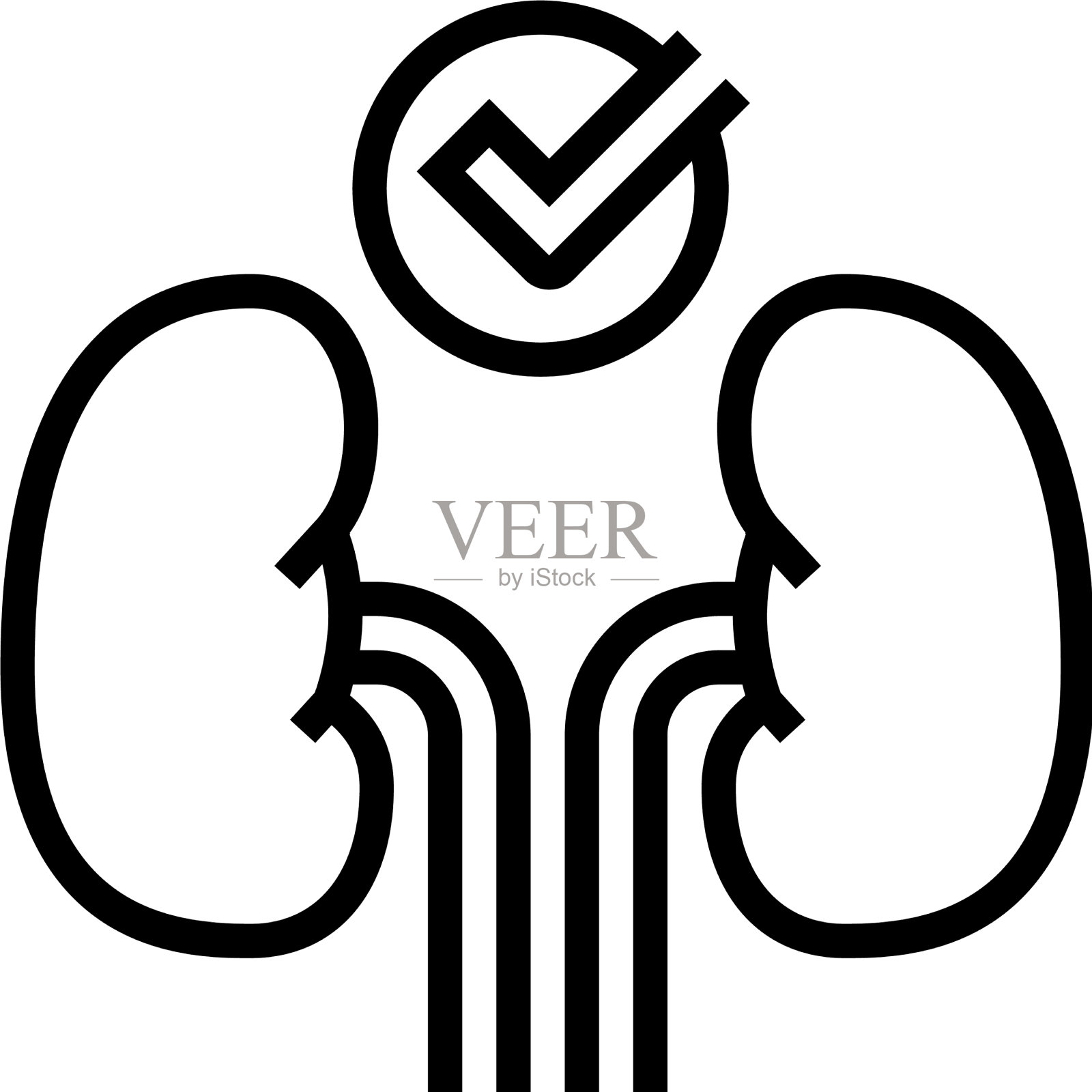 健康肾脏线图标设计元素图片