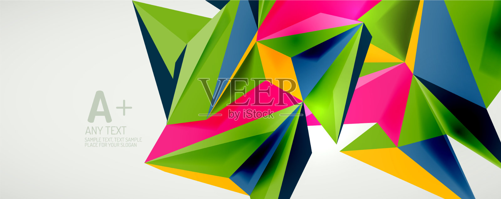 三角形几何背景低多边形3d插画图片素材