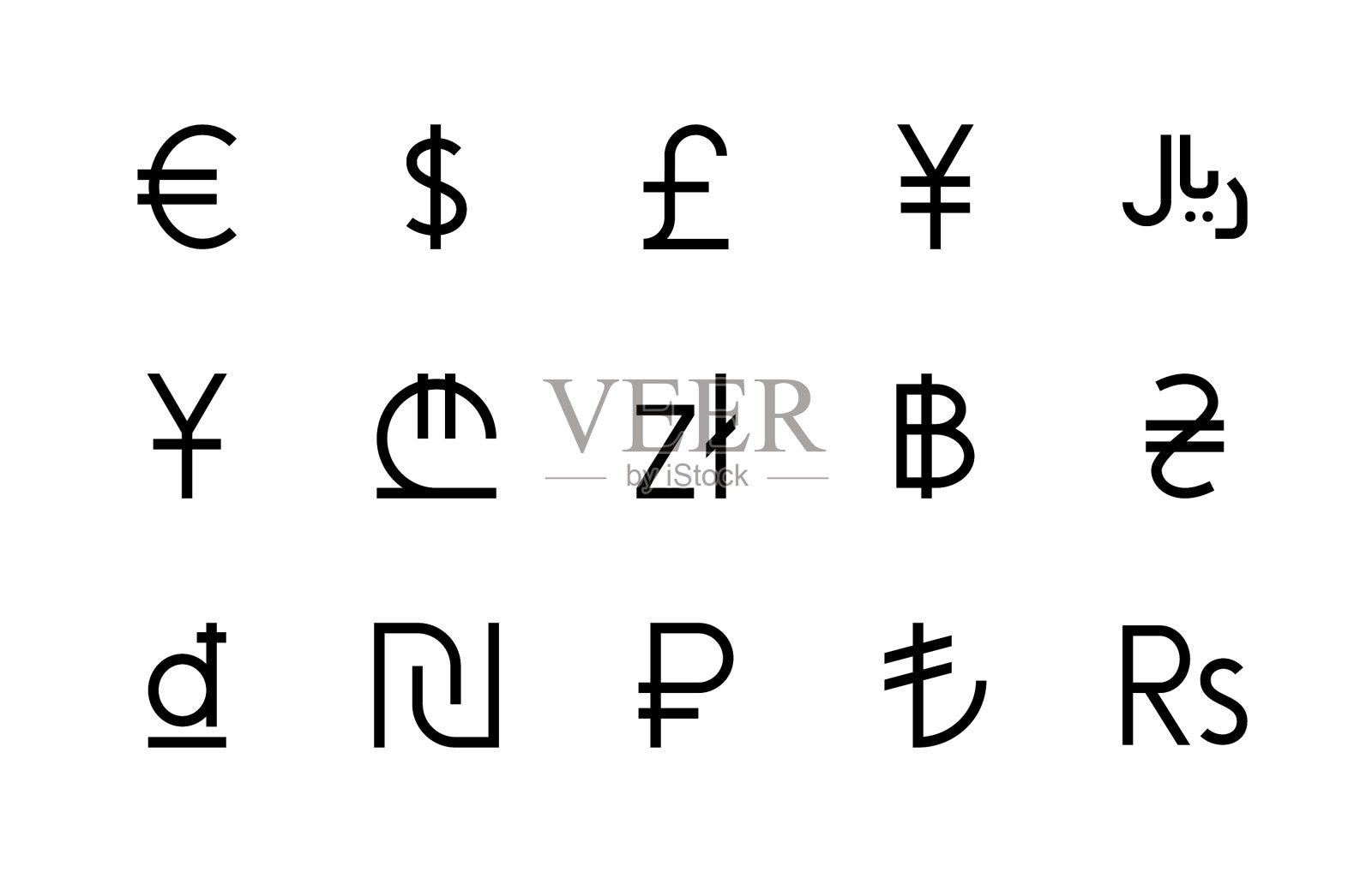 货币和货币符号线性图标插画图片素材