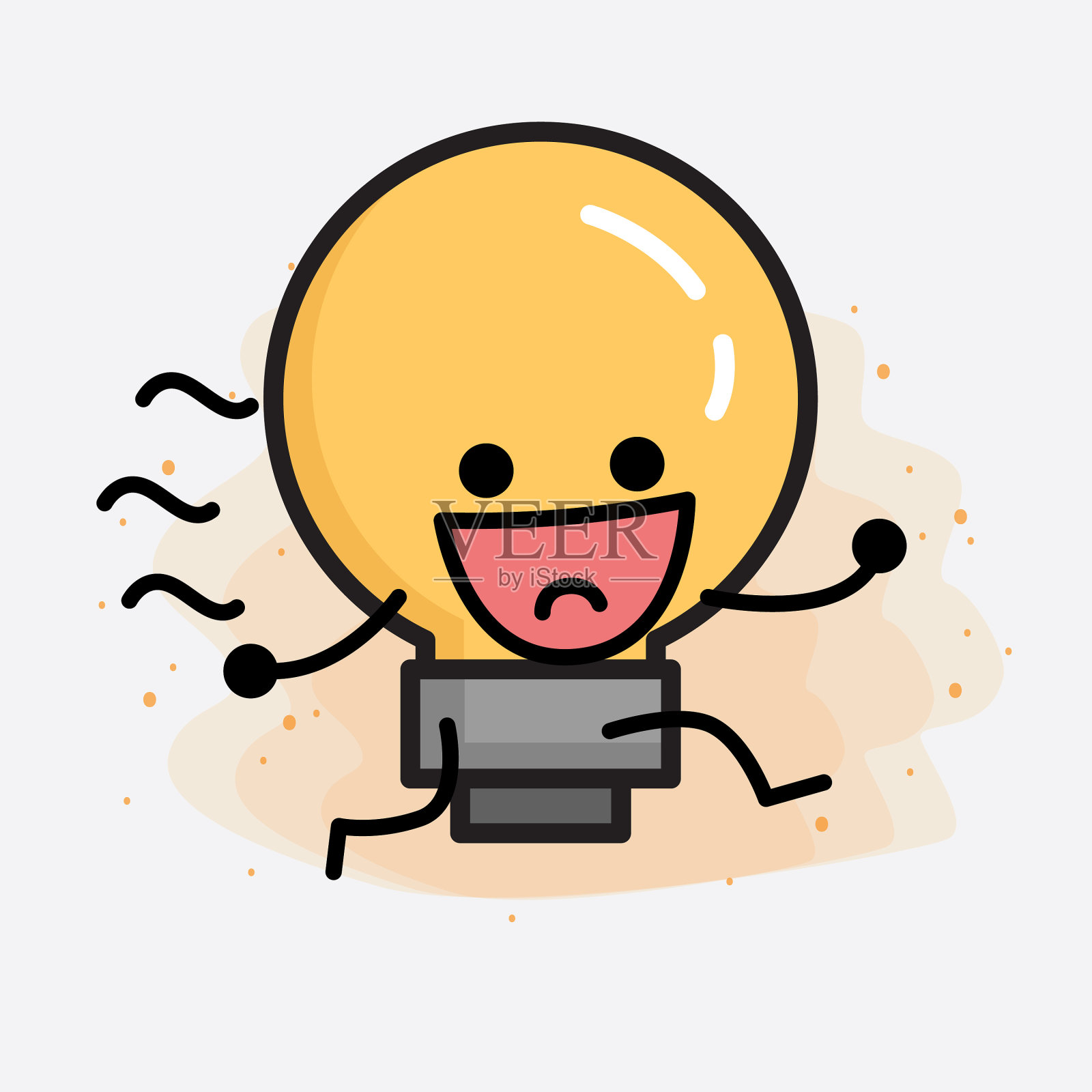 灯泡可爱的角色图标插画图片素材