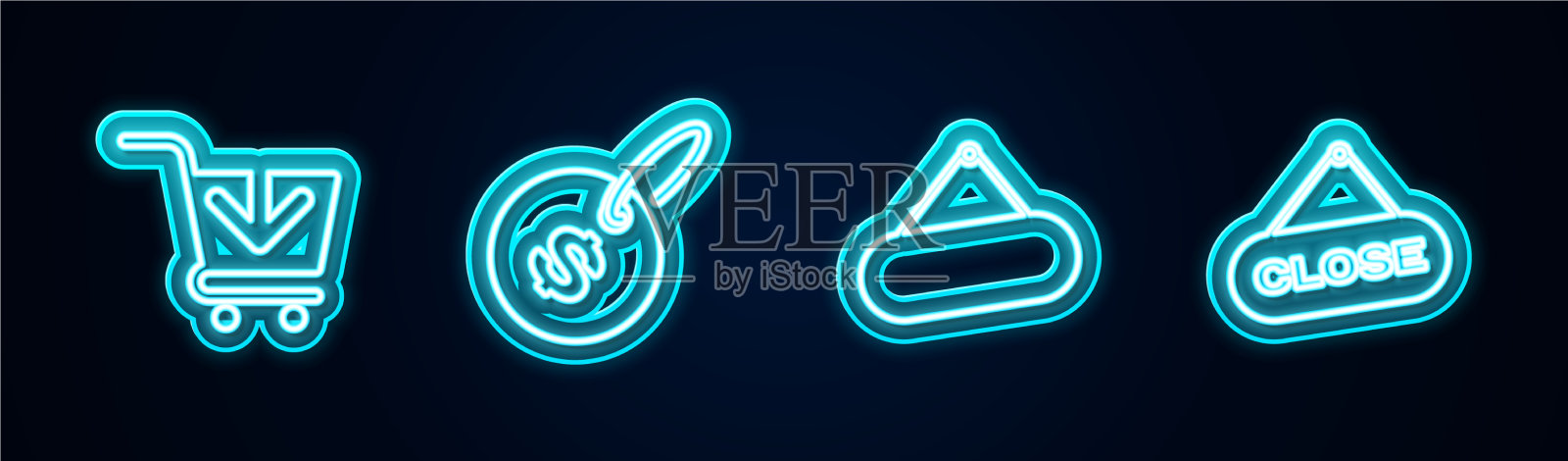 设行添加到购物车价格标签与插画图片素材