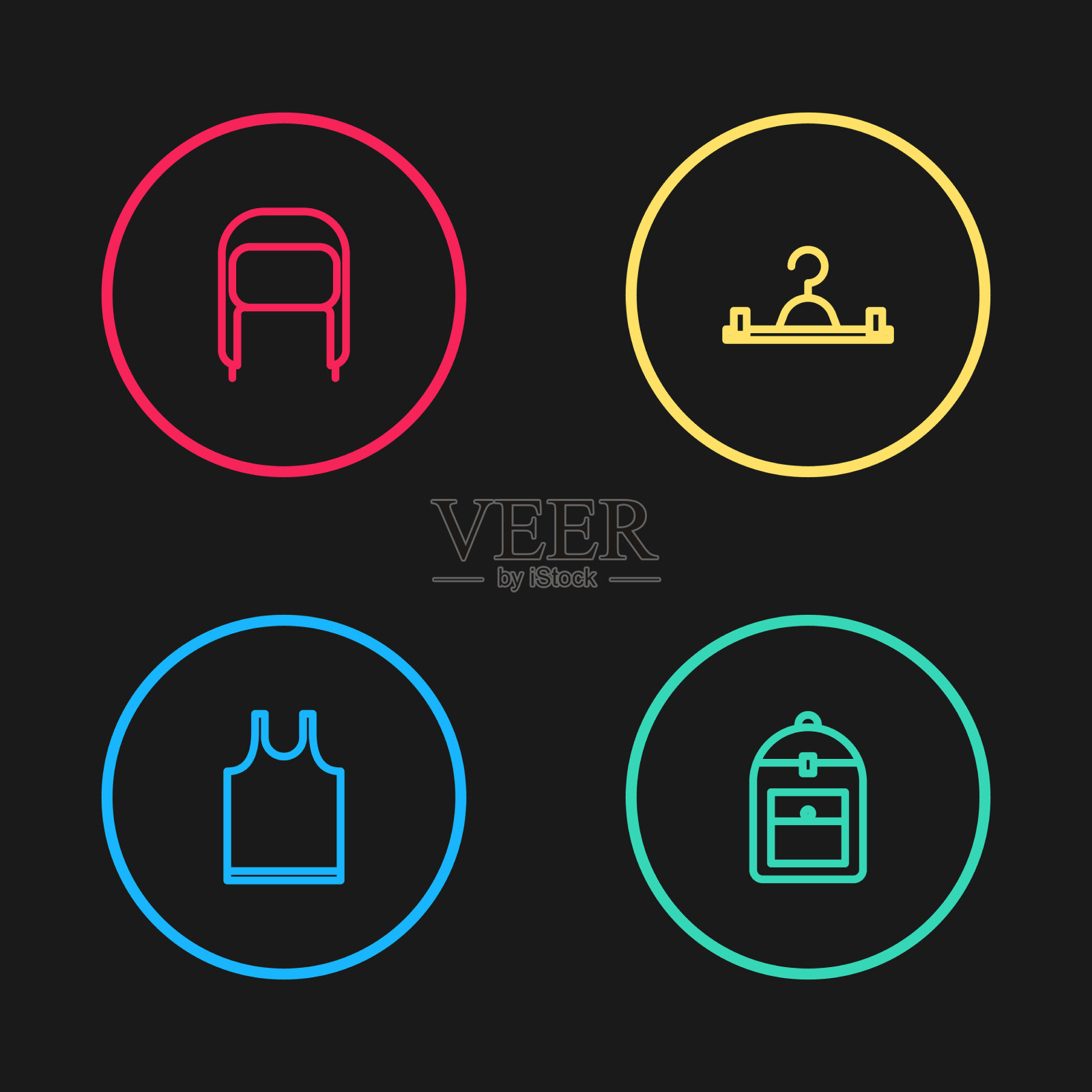 设行无袖t恤背包衣架图标素材