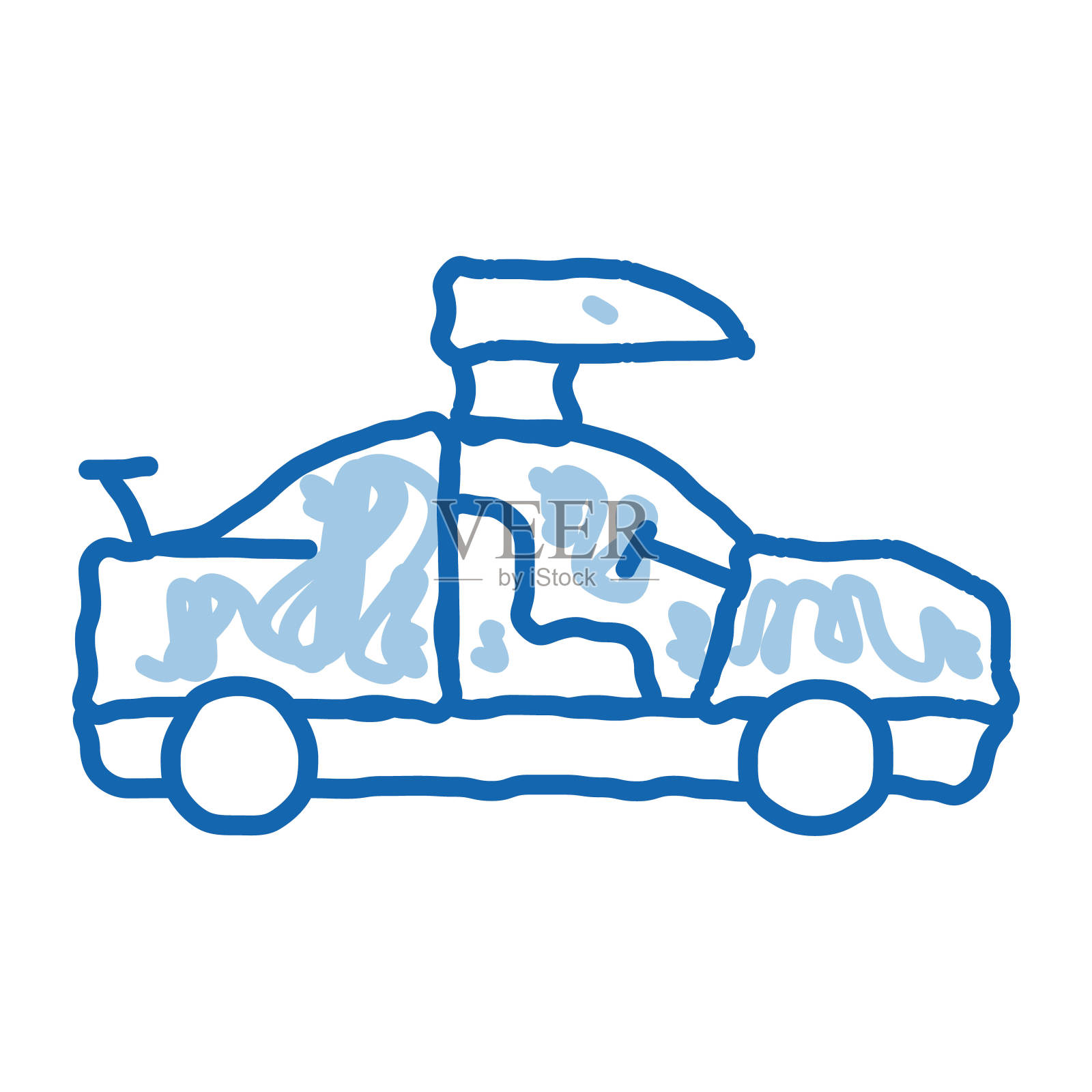 汽车门调谐涂鸦图标手绘插图插画图片素材