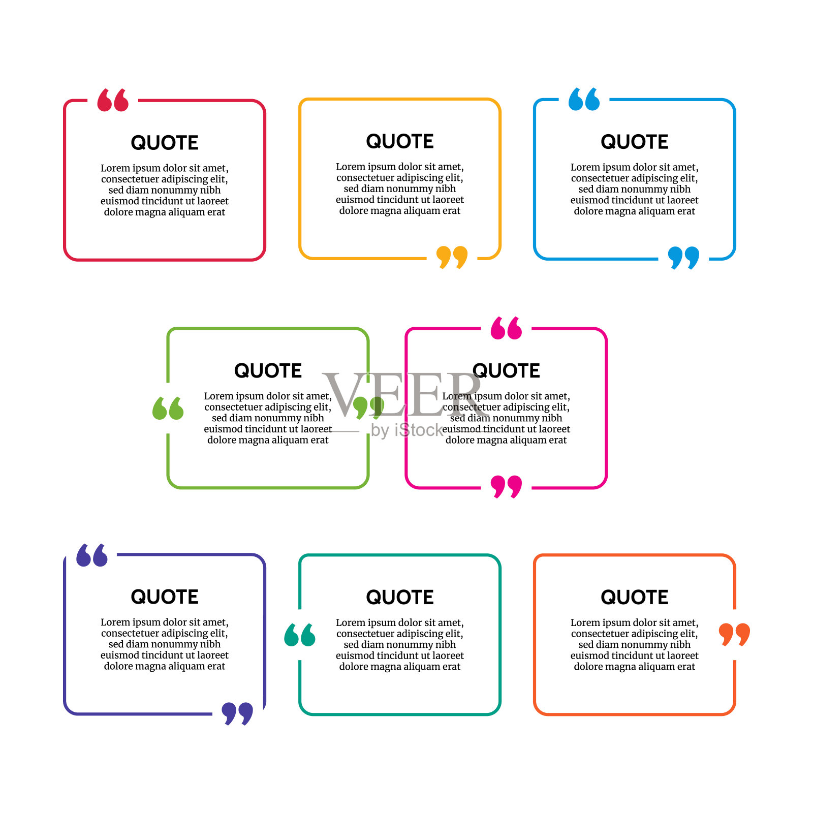 一组引用框框架插画图片素材