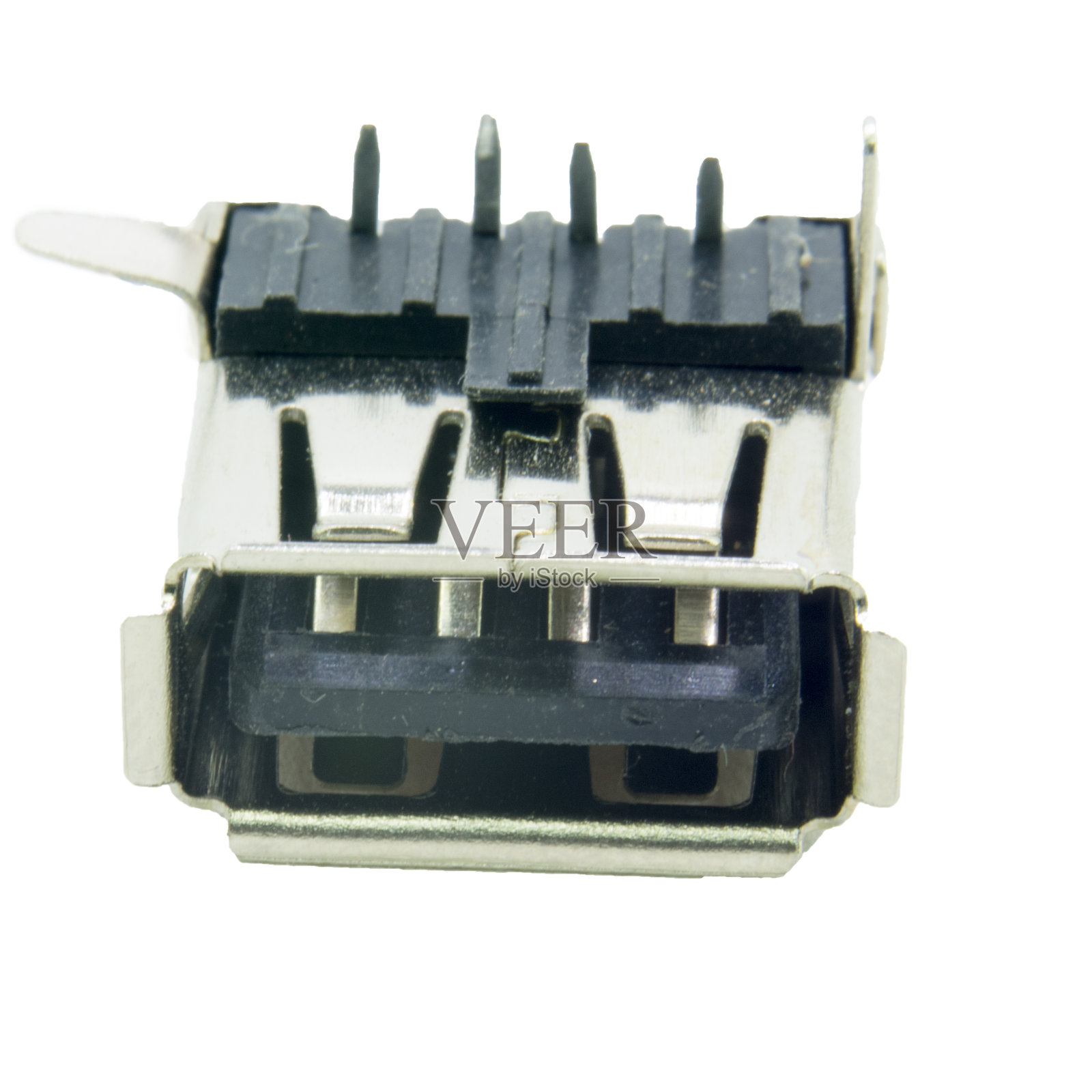 电子USB母插座PCB安装照片摄影图片