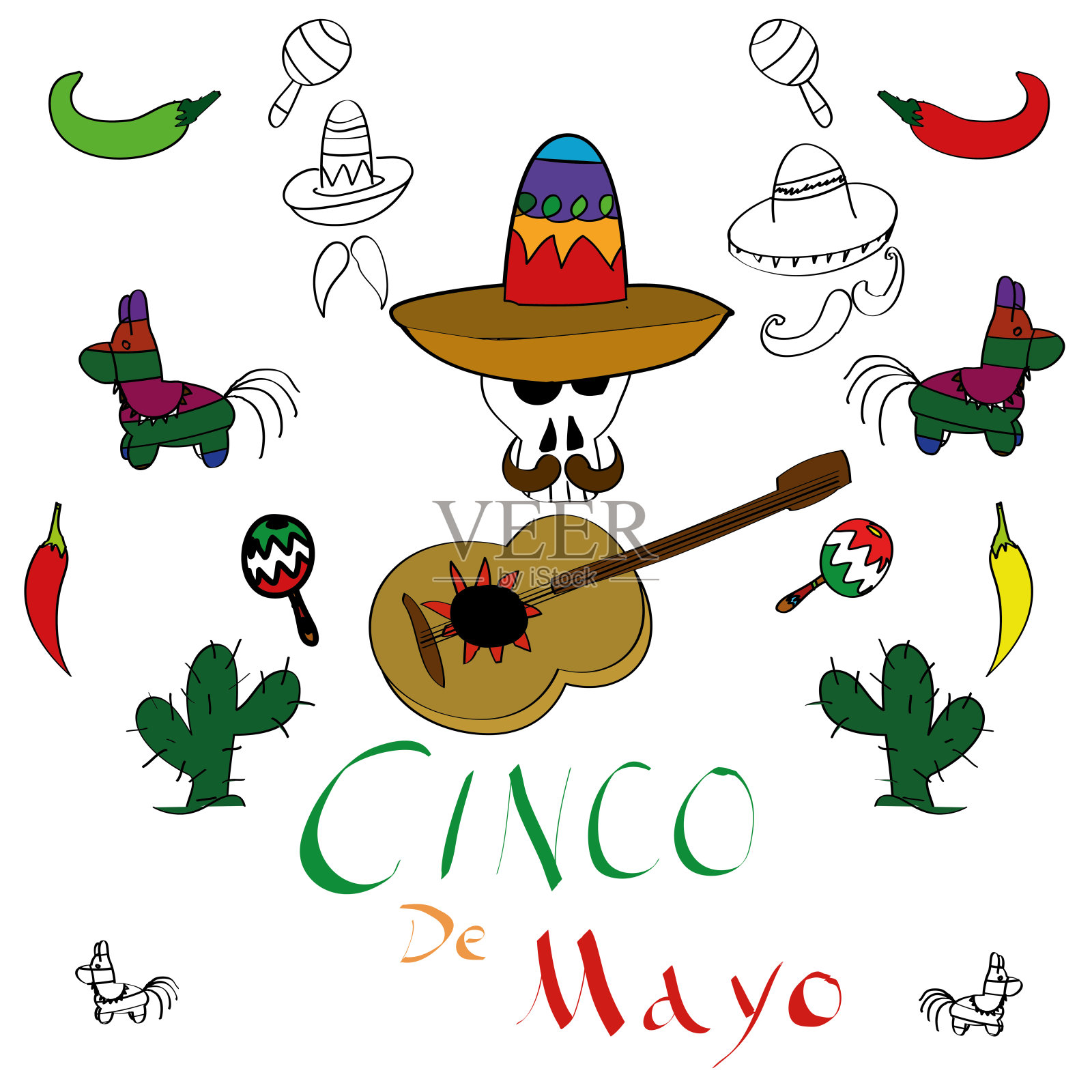 五月五日的涂鸦插画图片素材