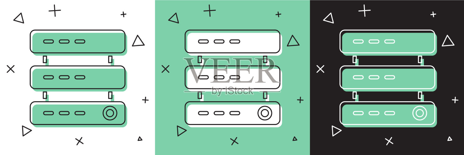 设置服务器数据web托管图标隔离插画图片素材