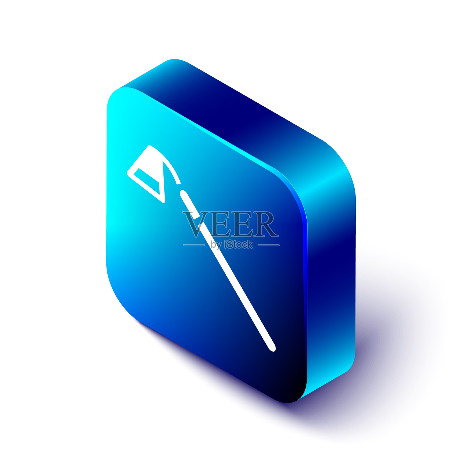 等距花园锄图标孤立在白色图标素材