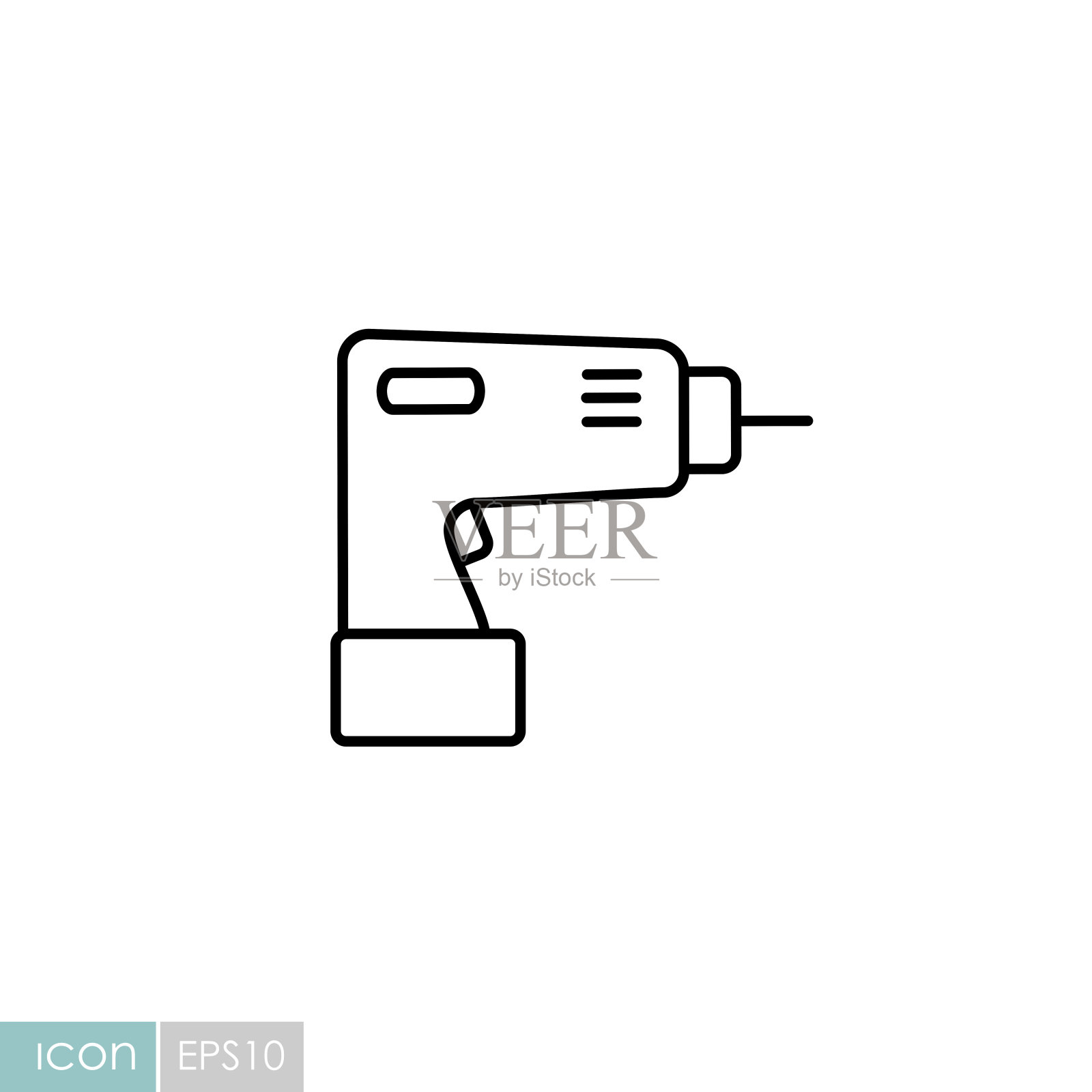 电动螺丝刀矢量平面图标插画图片素材