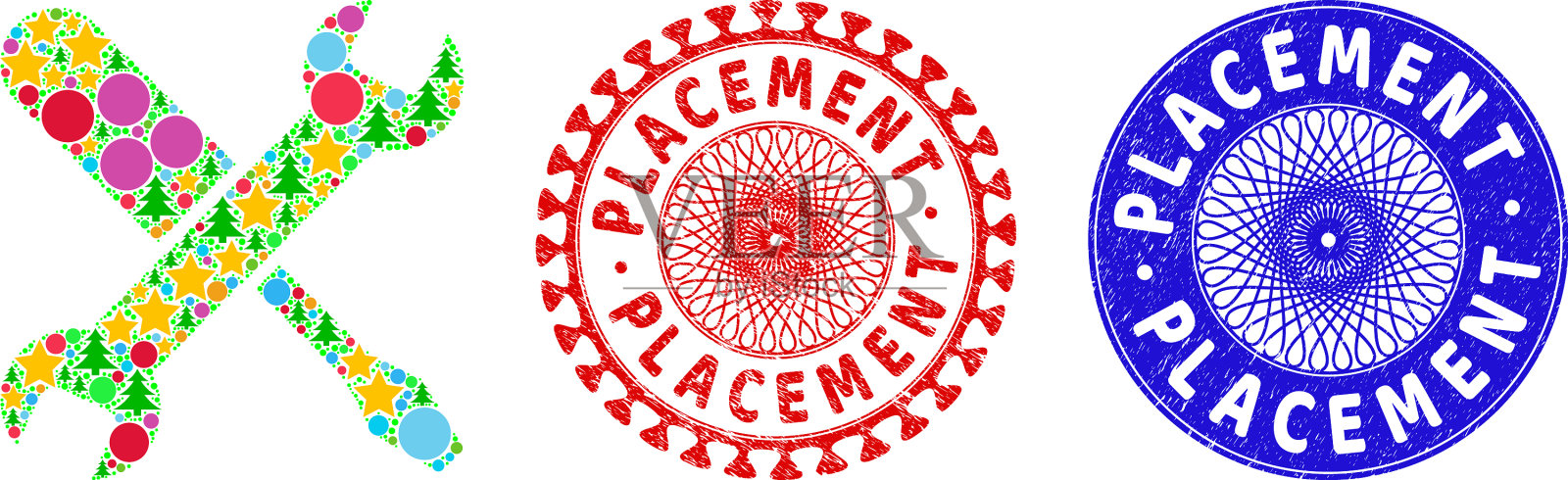 放置划伤的橡胶印记和调校插画图片素材