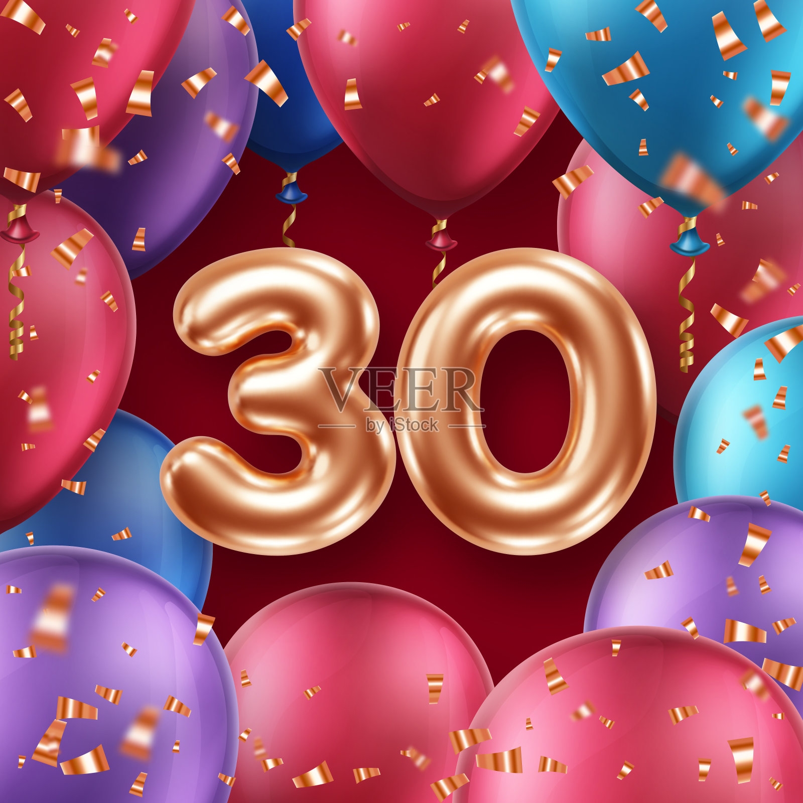 周年纪念贺卡插画图片素材