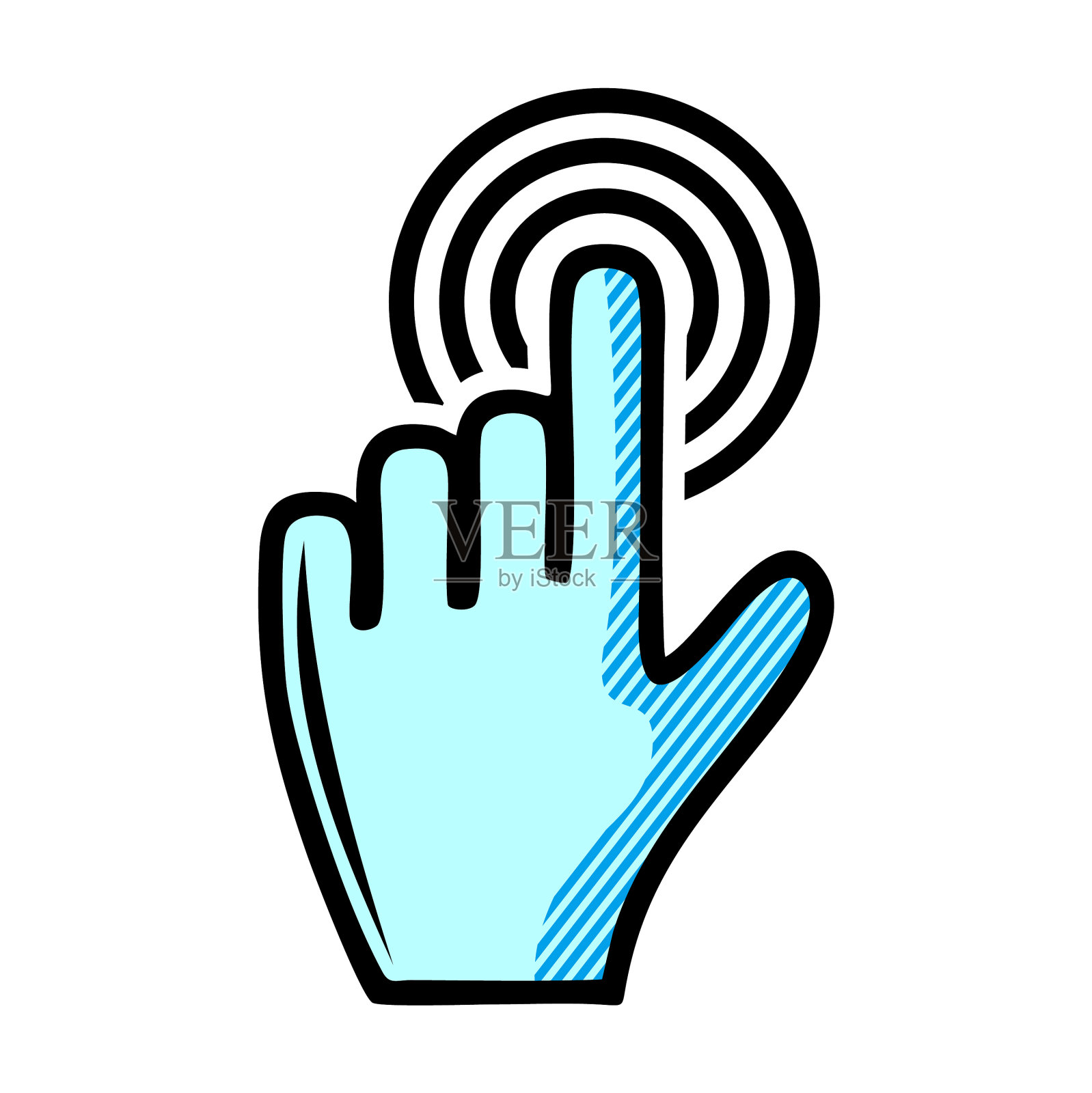 在白色背景上单击指针图标插画图片素材