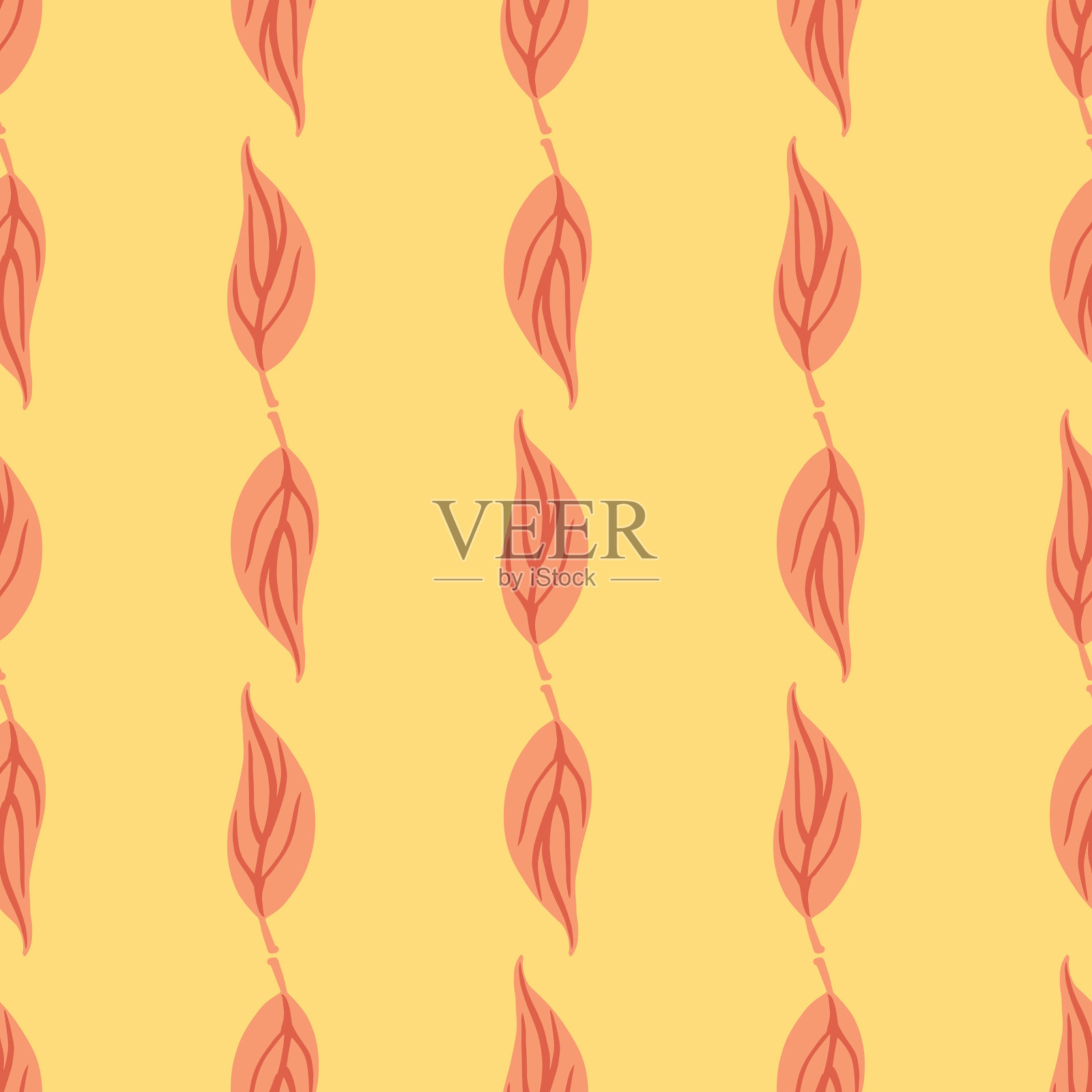 粉彩色调无缝图案与涂鸦简单插画图片素材