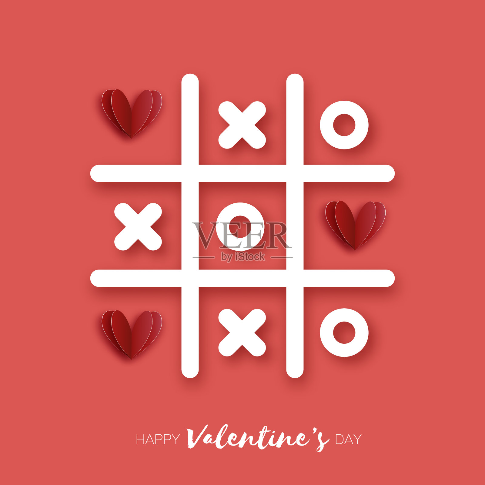 棋盘游戏与红心爱情浪漫插画图片素材