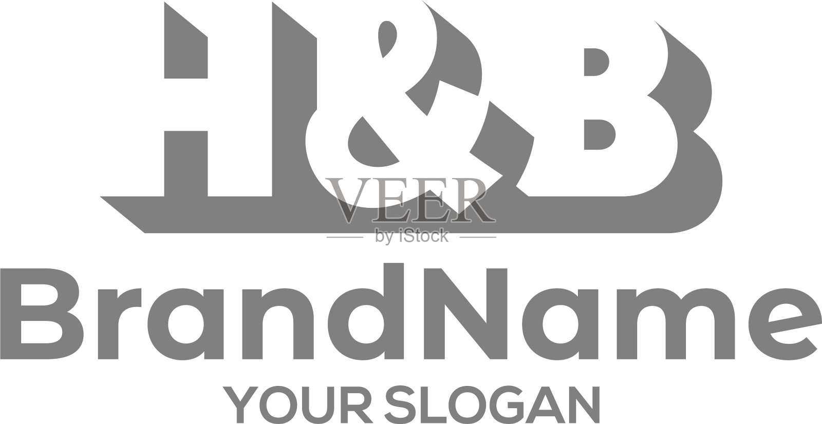 简单的hb标志设计插画图片素材