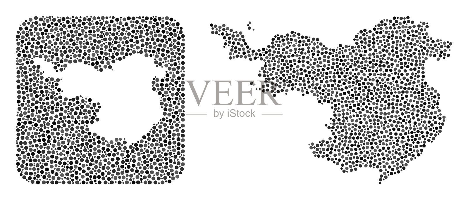 地图gerona省点马赛克与模具插画图片素材