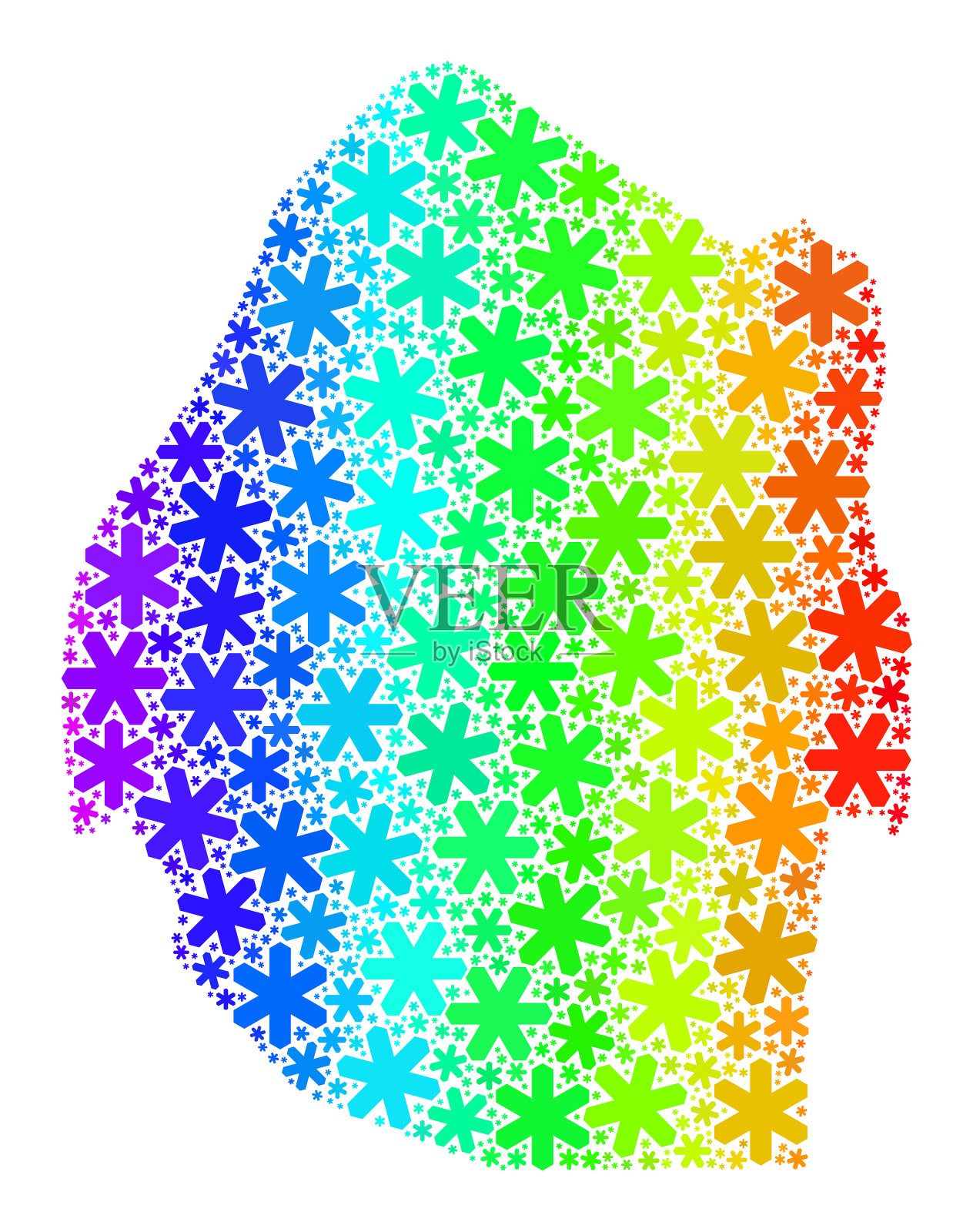 彩虹渐变新鲜斯威士兰马赛克地图插画图片素材