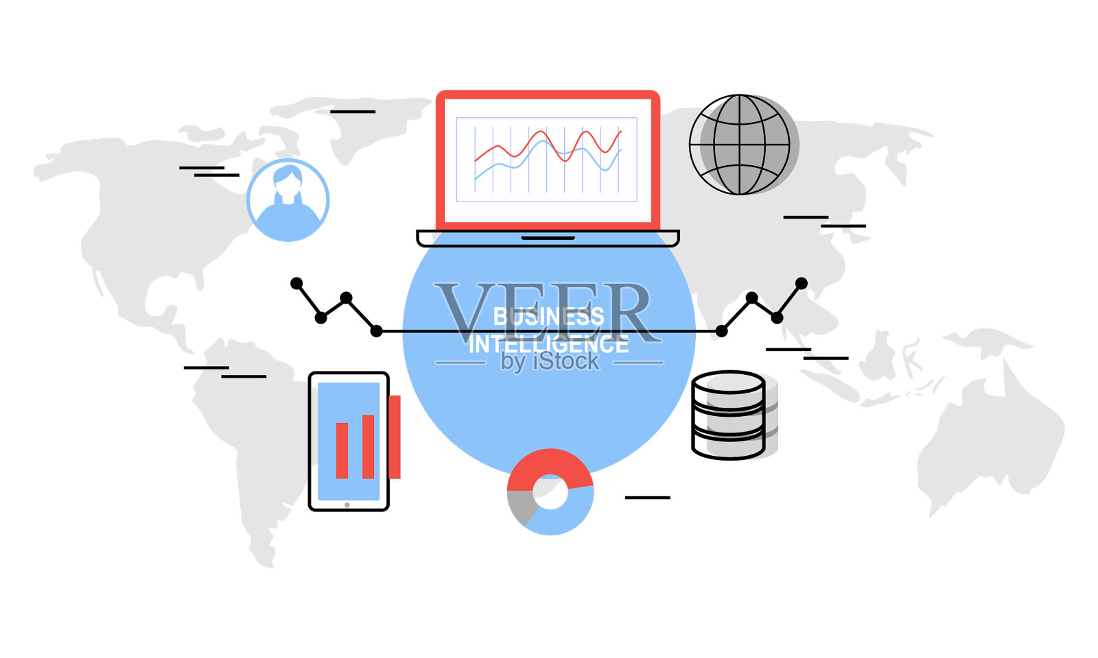 平面设计概念商业智能插画图片素材