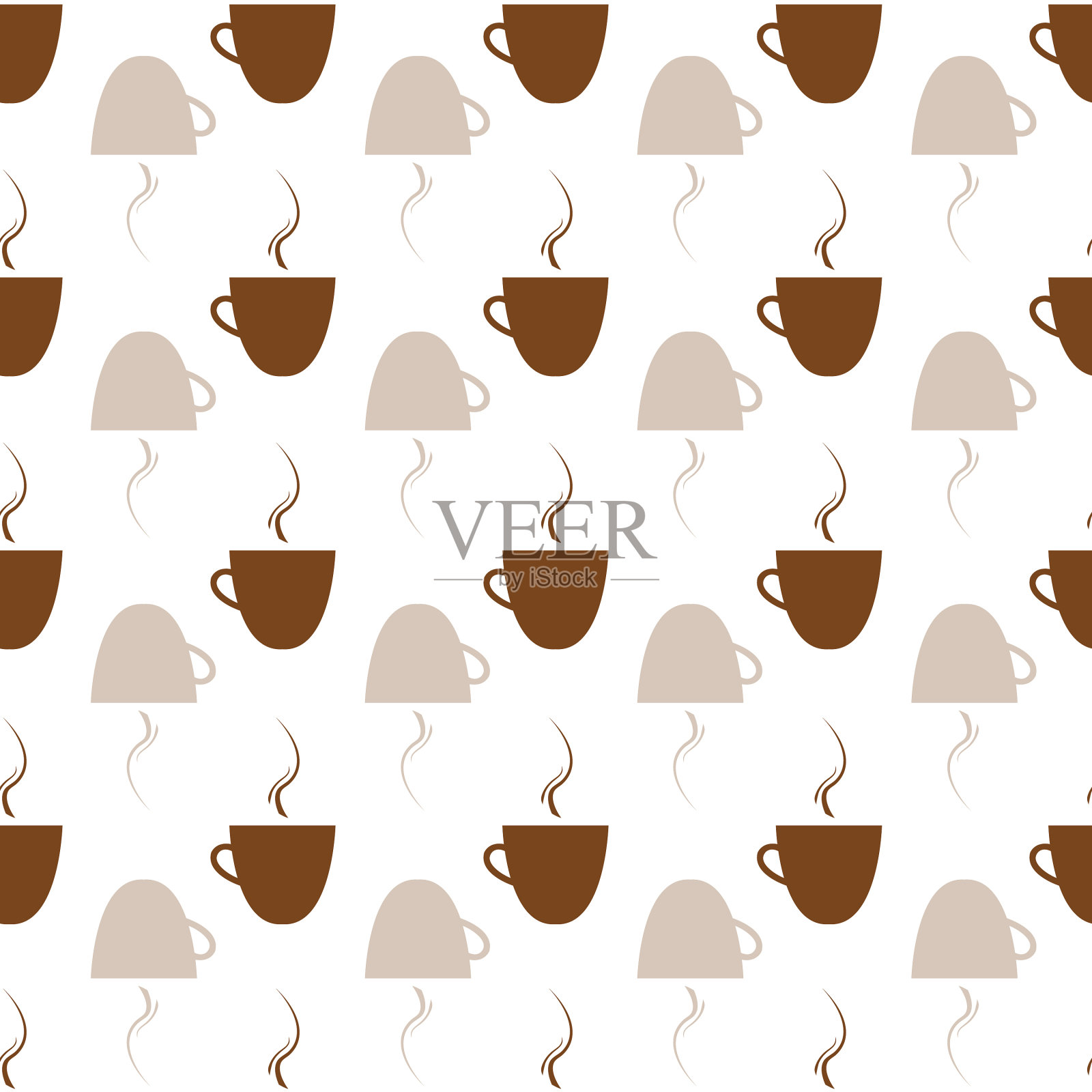 咖啡杯背景无缝图案插画图片素材