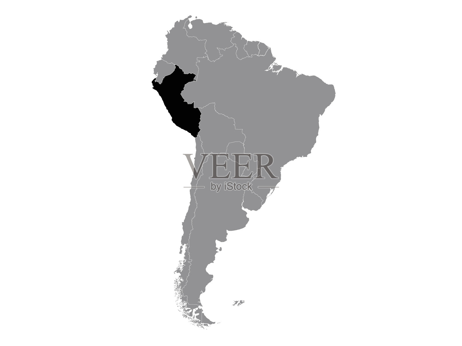 秘鲁地图插画图片素材