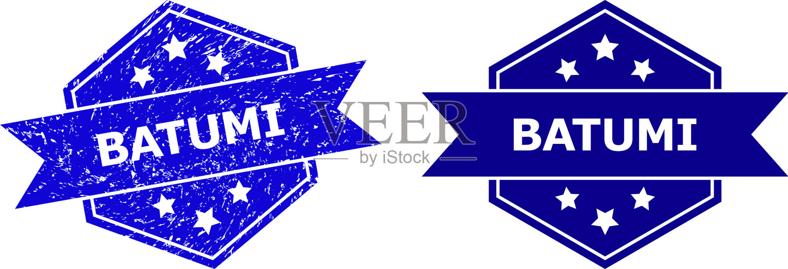 六角形巴统图章密封,表面为橡胶插画图片素材