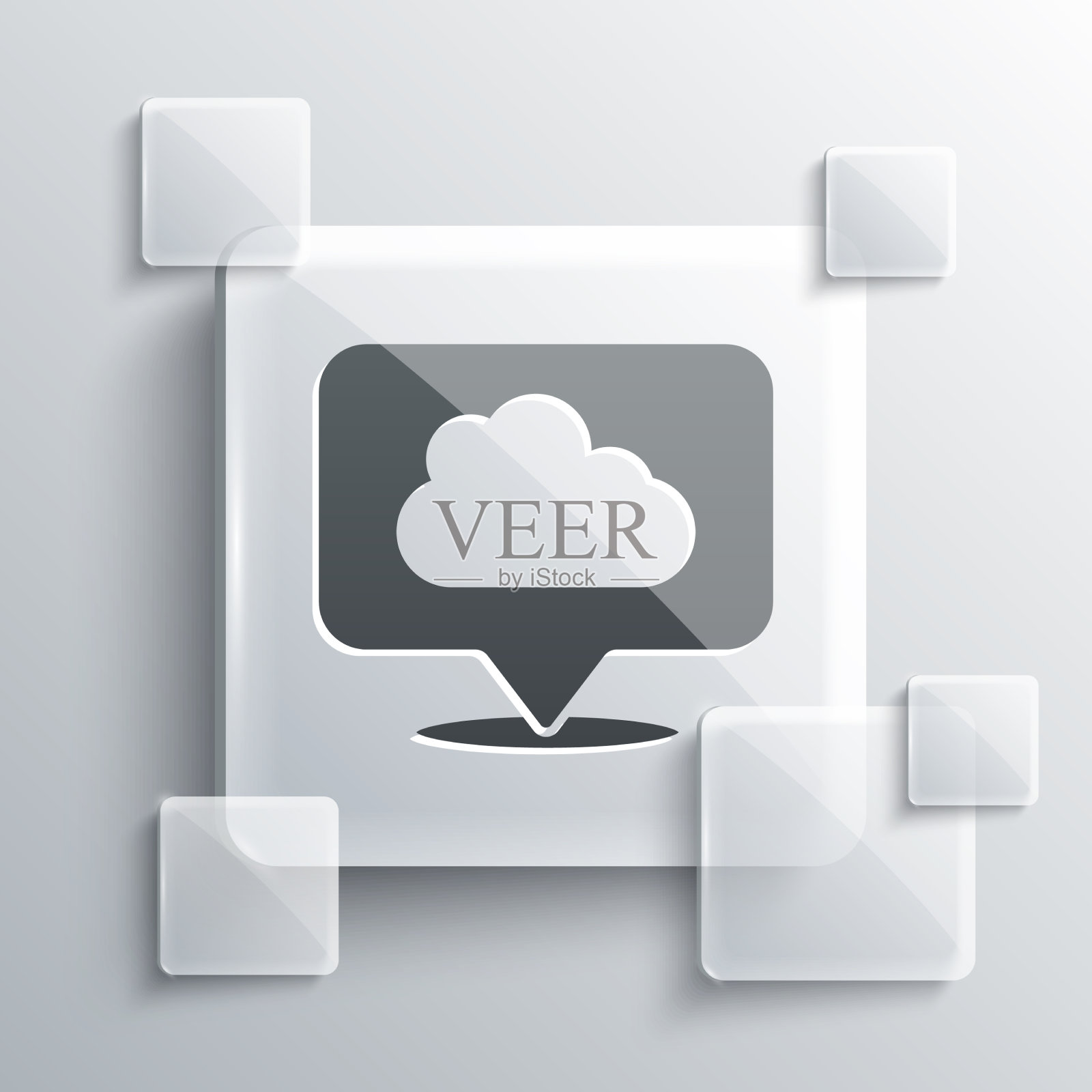 灰色位置云图标孤立在灰色图标素材