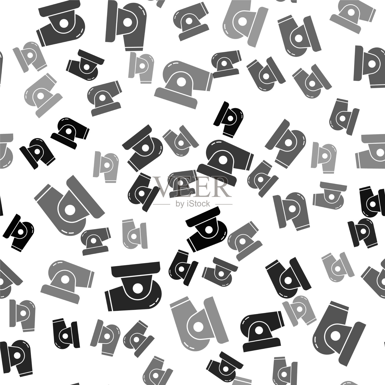 黑色大炮图标隔离无缝图案上插画图片素材