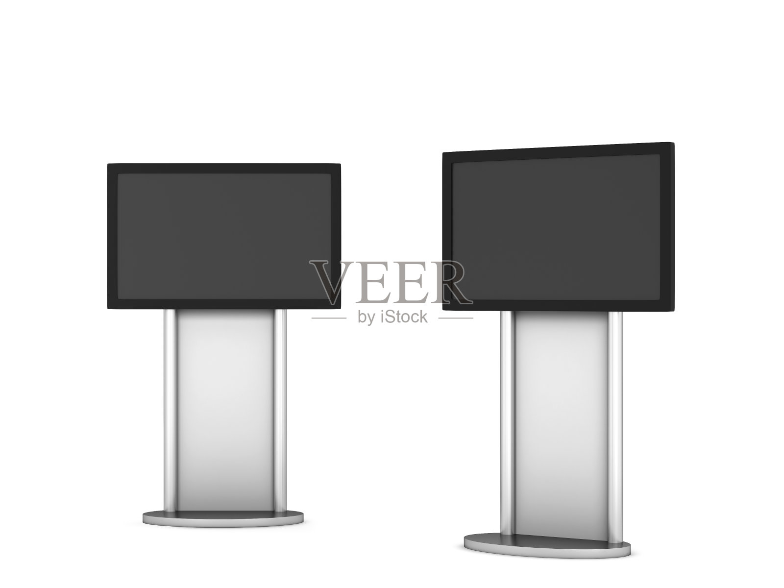 空白台与等离子体模型照片摄影图片