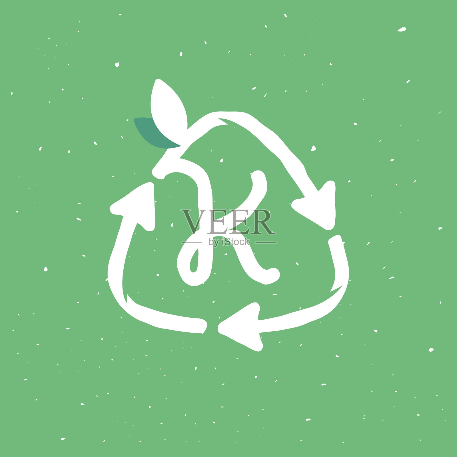 K字母内再利用标志在垃圾线性风格。插画图片素材