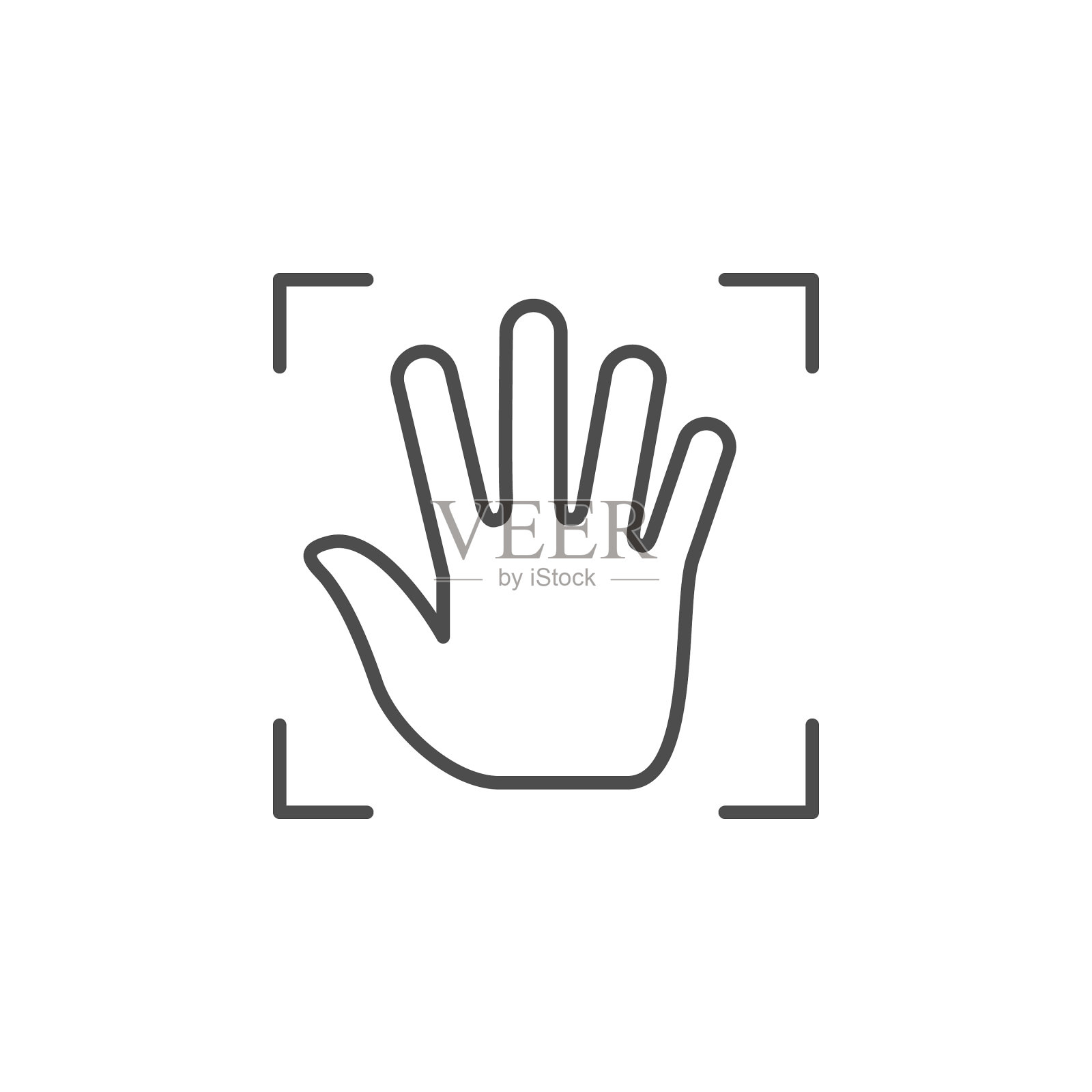 触摸id线轮廓图标设计元素图片