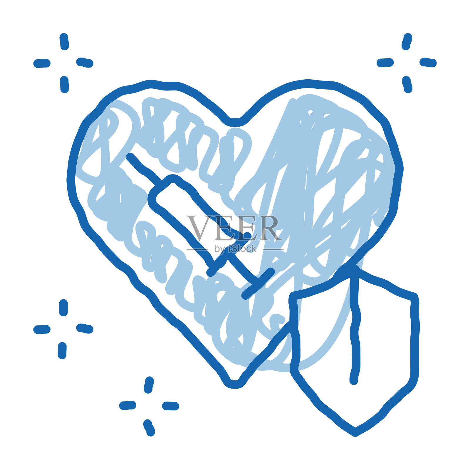 心脏修复注射涂鸦图标手绘插图插画图片素材