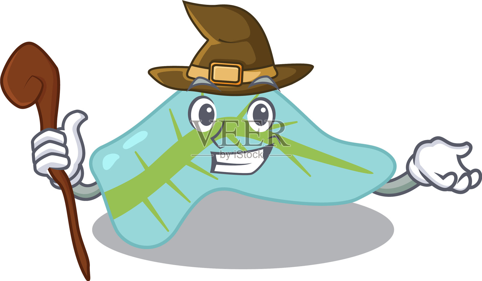 胰腺有趣但鬼鬼祟祟的女巫卡通人物插画图片素材