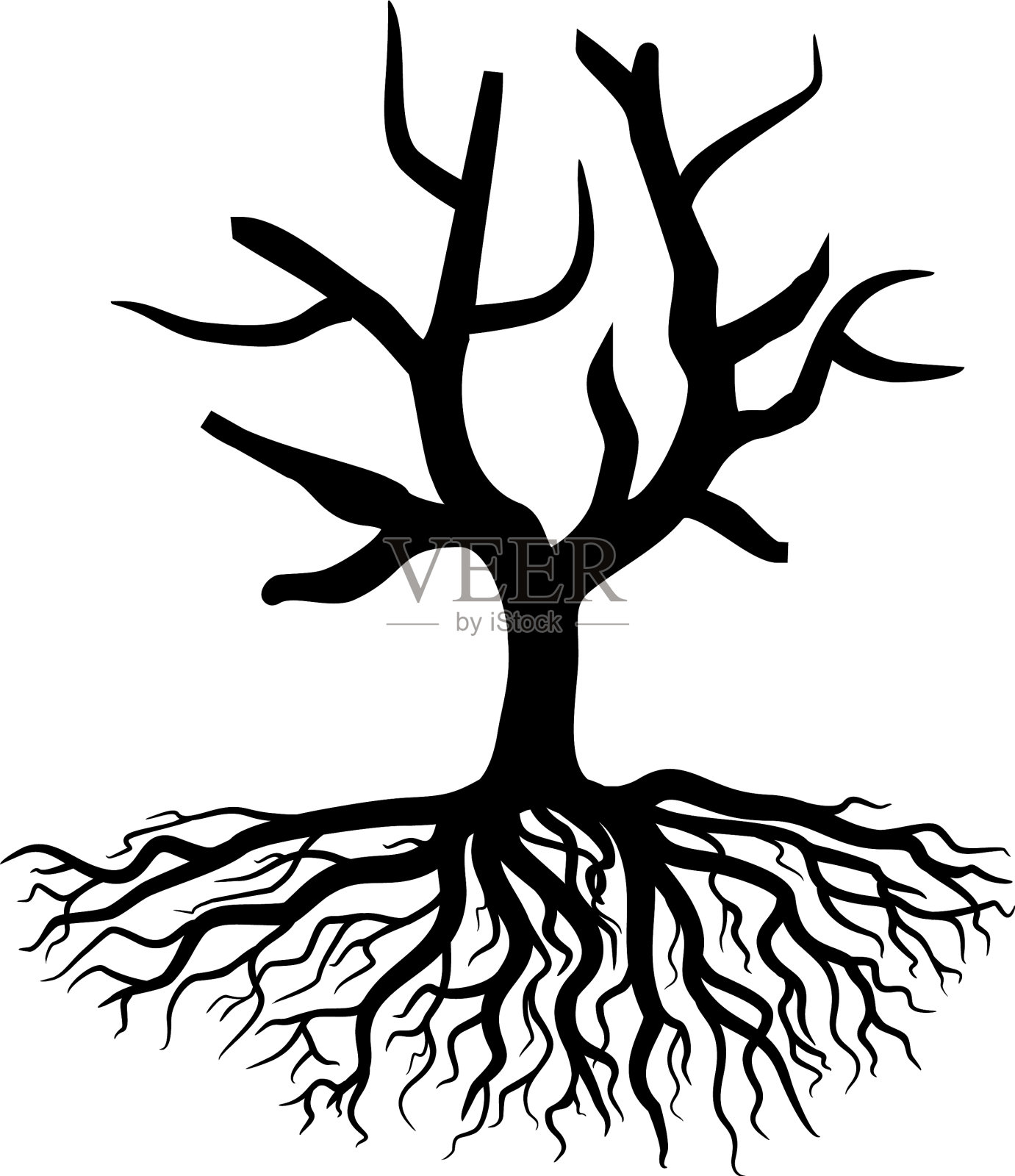 令人毛骨悚然的枯树剪影设计元素图片