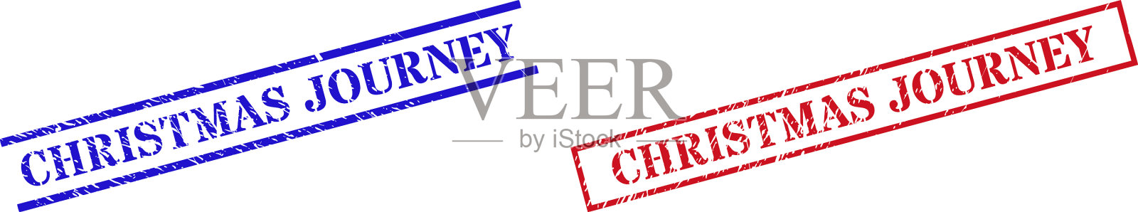 圣诞旅行垃圾橡皮图章水印插画图片素材