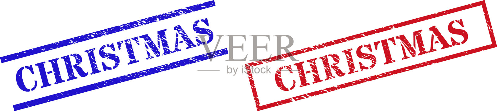 圣诞节有纹路的刻花邮票插画图片素材