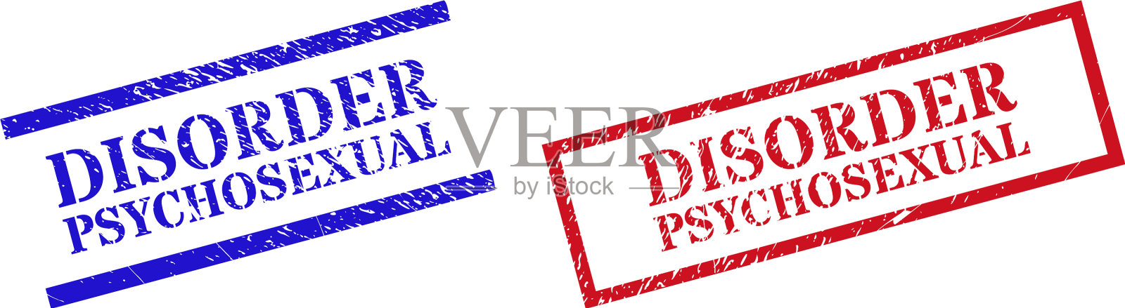 混乱的心理性垃圾橡胶图章插画图片素材