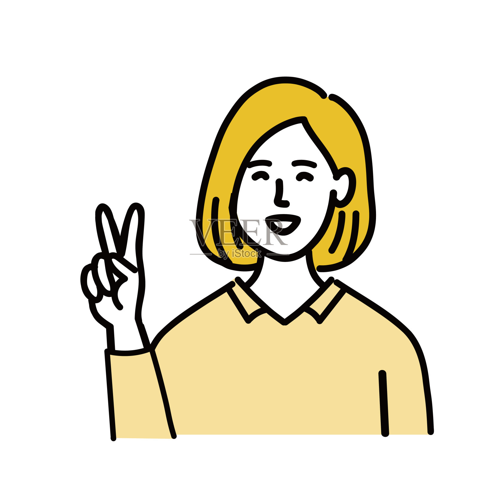 年轻女性流行阳性插画图片素材