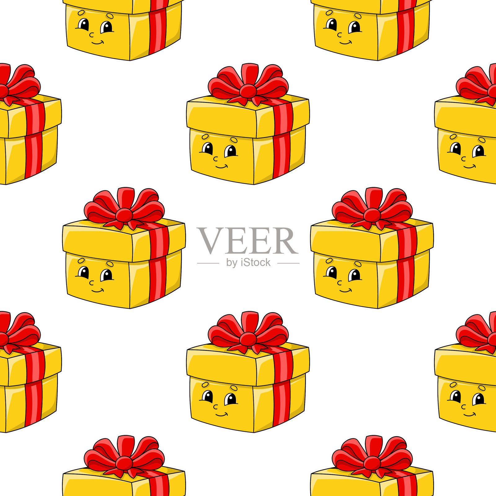 色彩无缝图案卡通风格鲜明插画图片素材