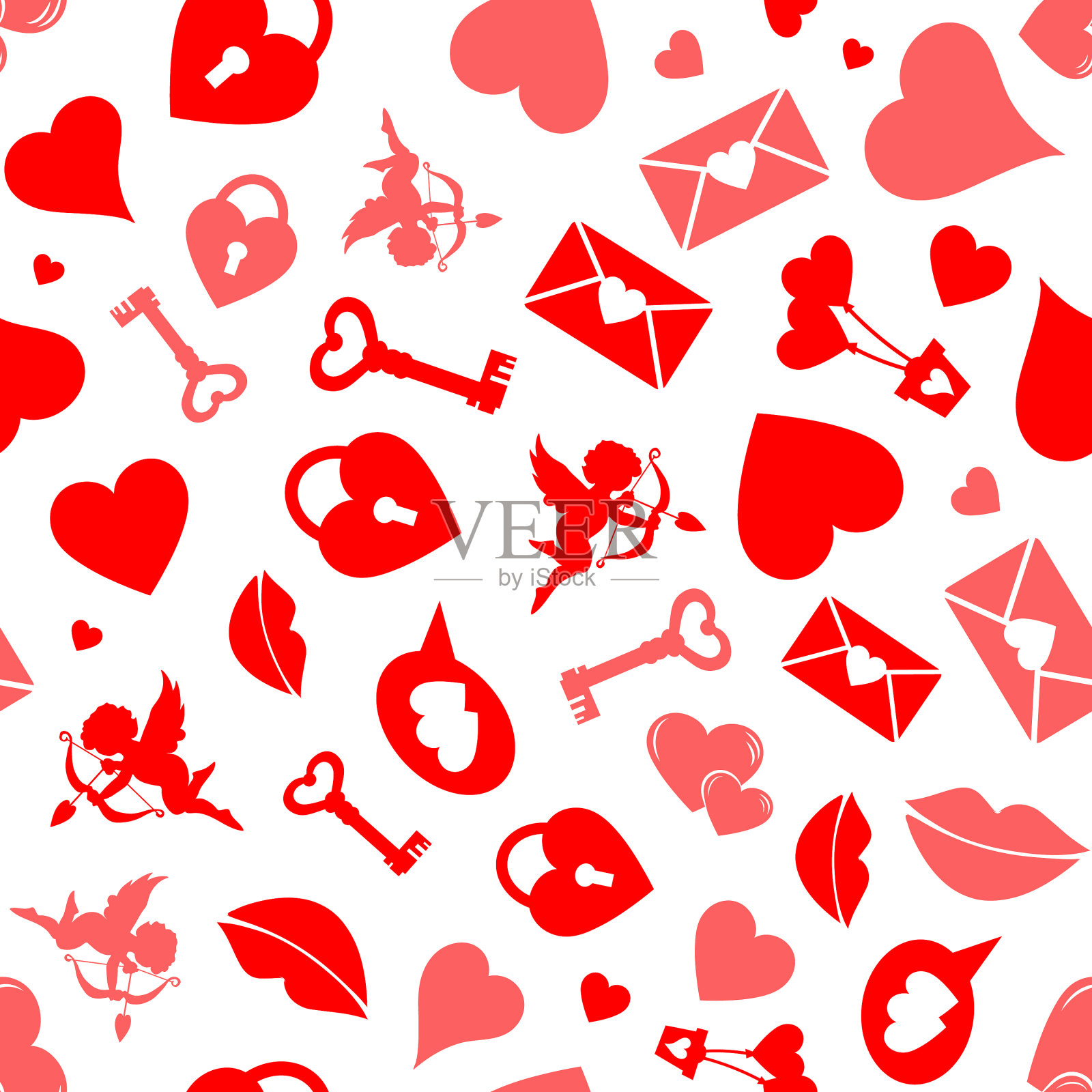 情人节无缝模式插画图片素材