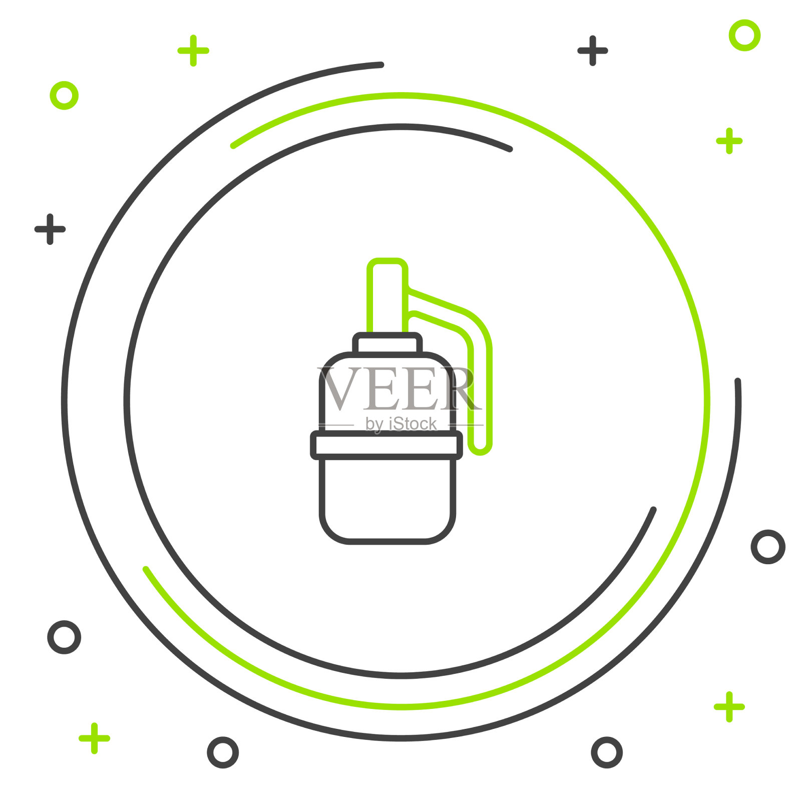 线手雷图标孤立在白色插画图片素材