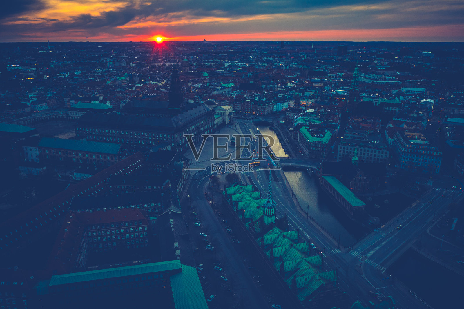 哥本哈根城市景观:克里斯琴堡宫殿照片摄影图片