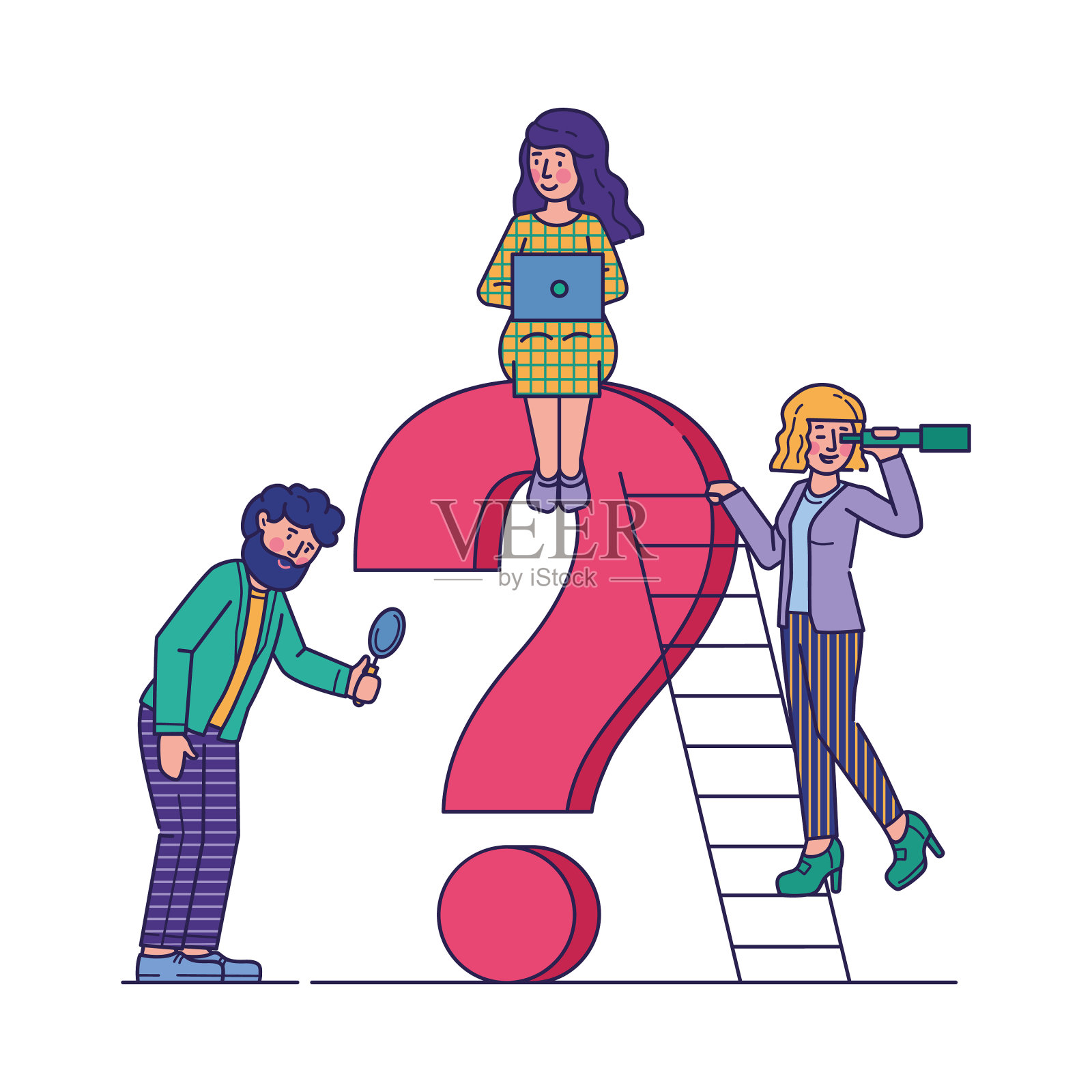 商务人士直截了当地提问设计元素图片