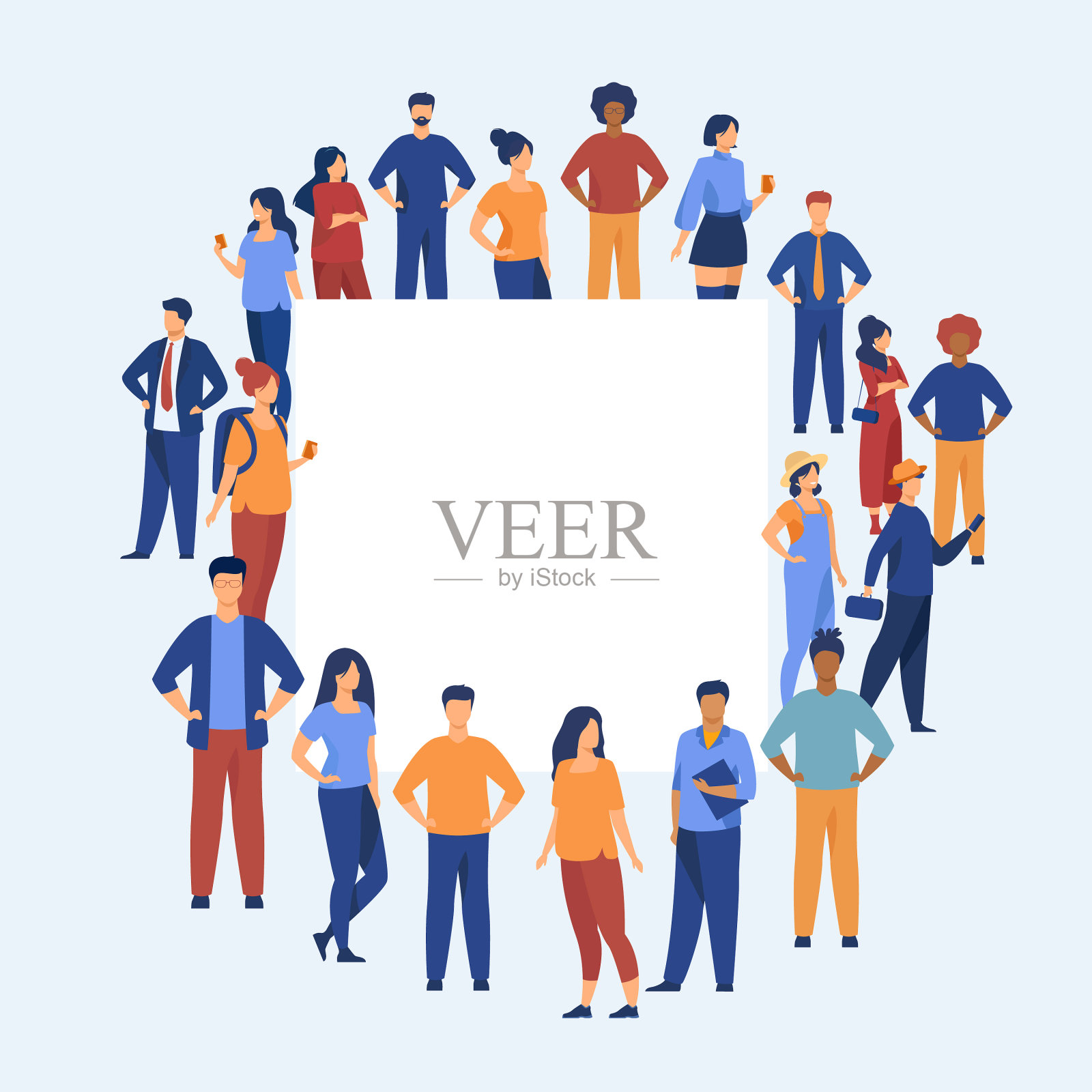 把各种各样的人聚集在一起插画图片素材