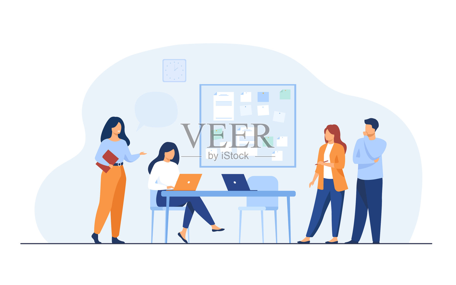 同事一起完成项目设计元素图片